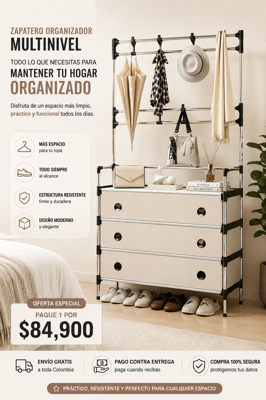 Zapatero Perchero Multifuncional HomeStyle