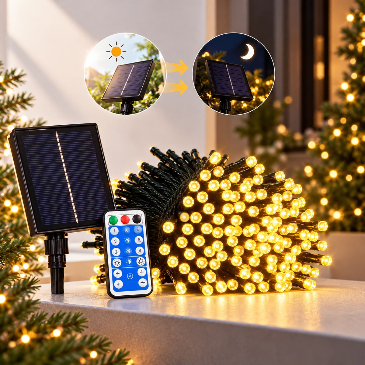 Luces Led con Panel Solar 10 Mts