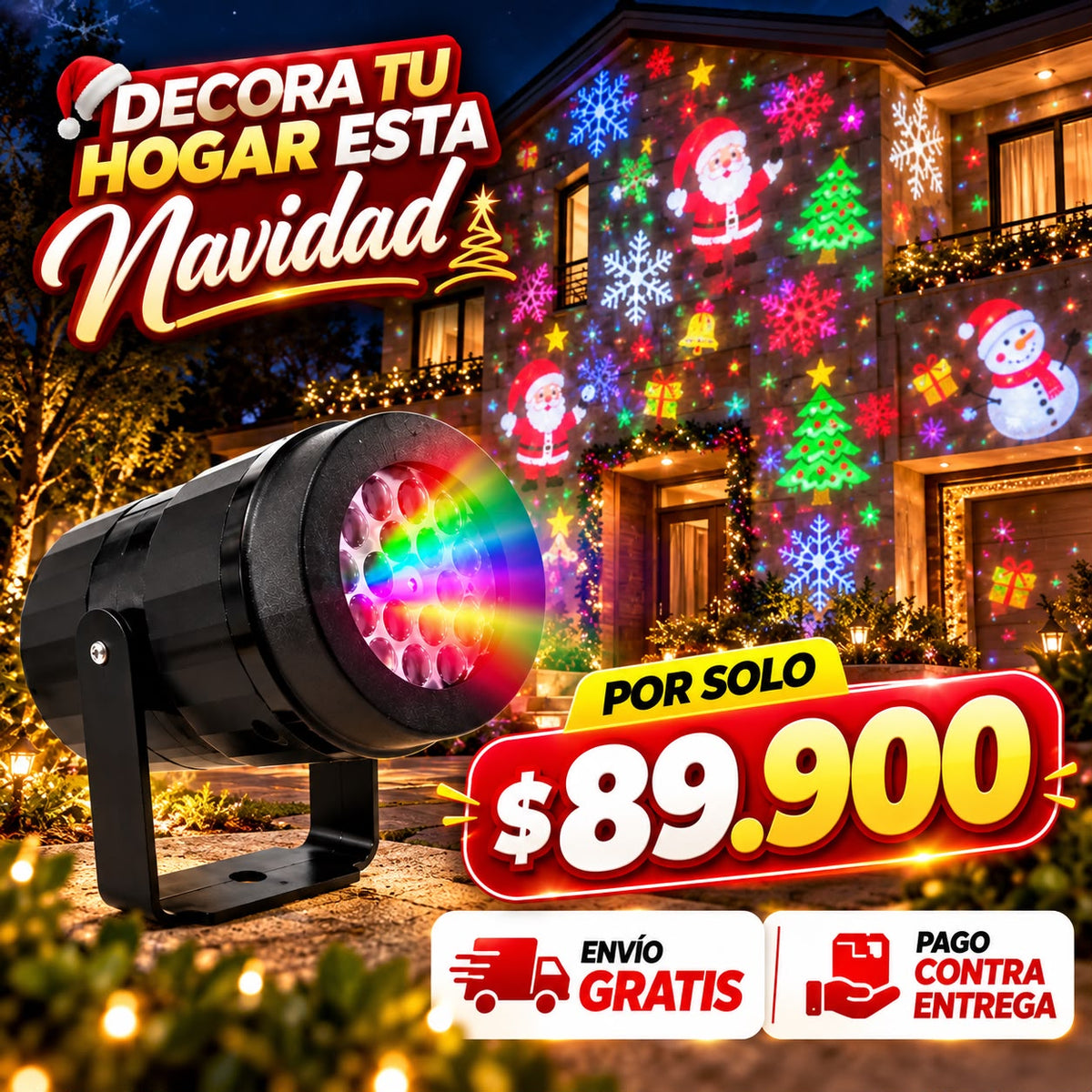 Proyector Navideño Multicolor LED Glow