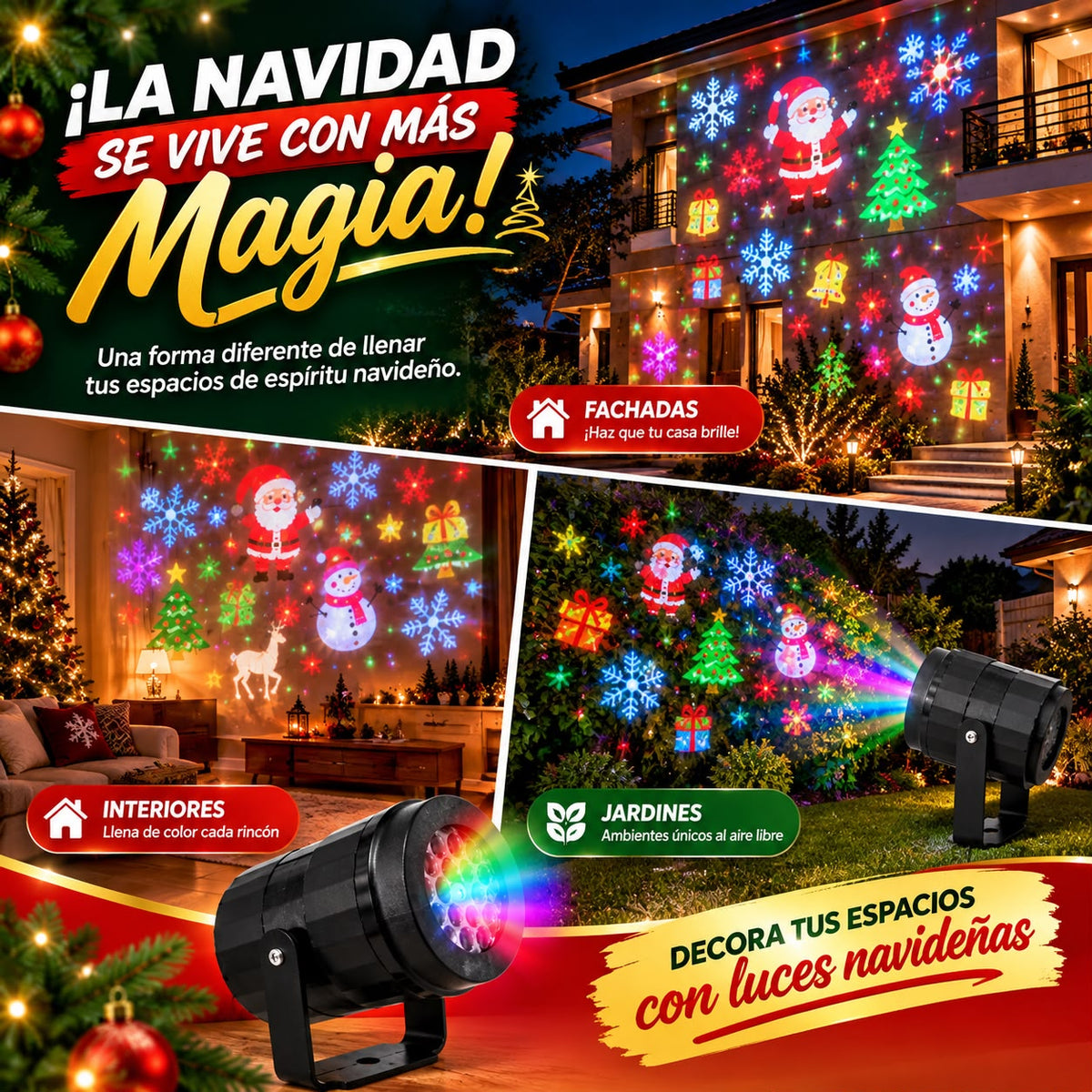 Proyector Navideño Multicolor LED Glow