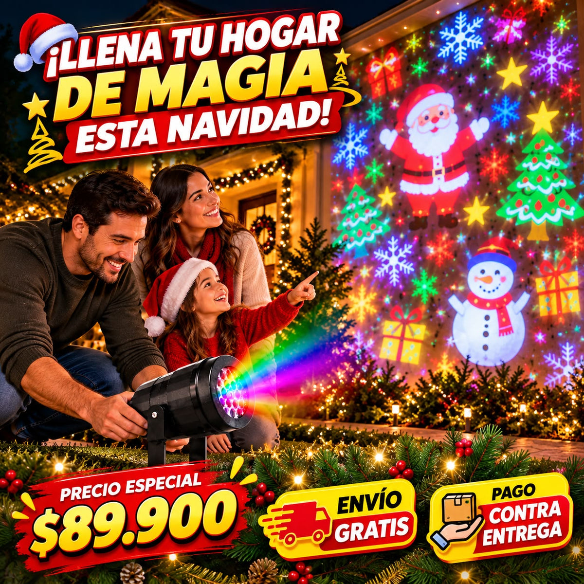 Proyector Navideño Multicolor LED Glow