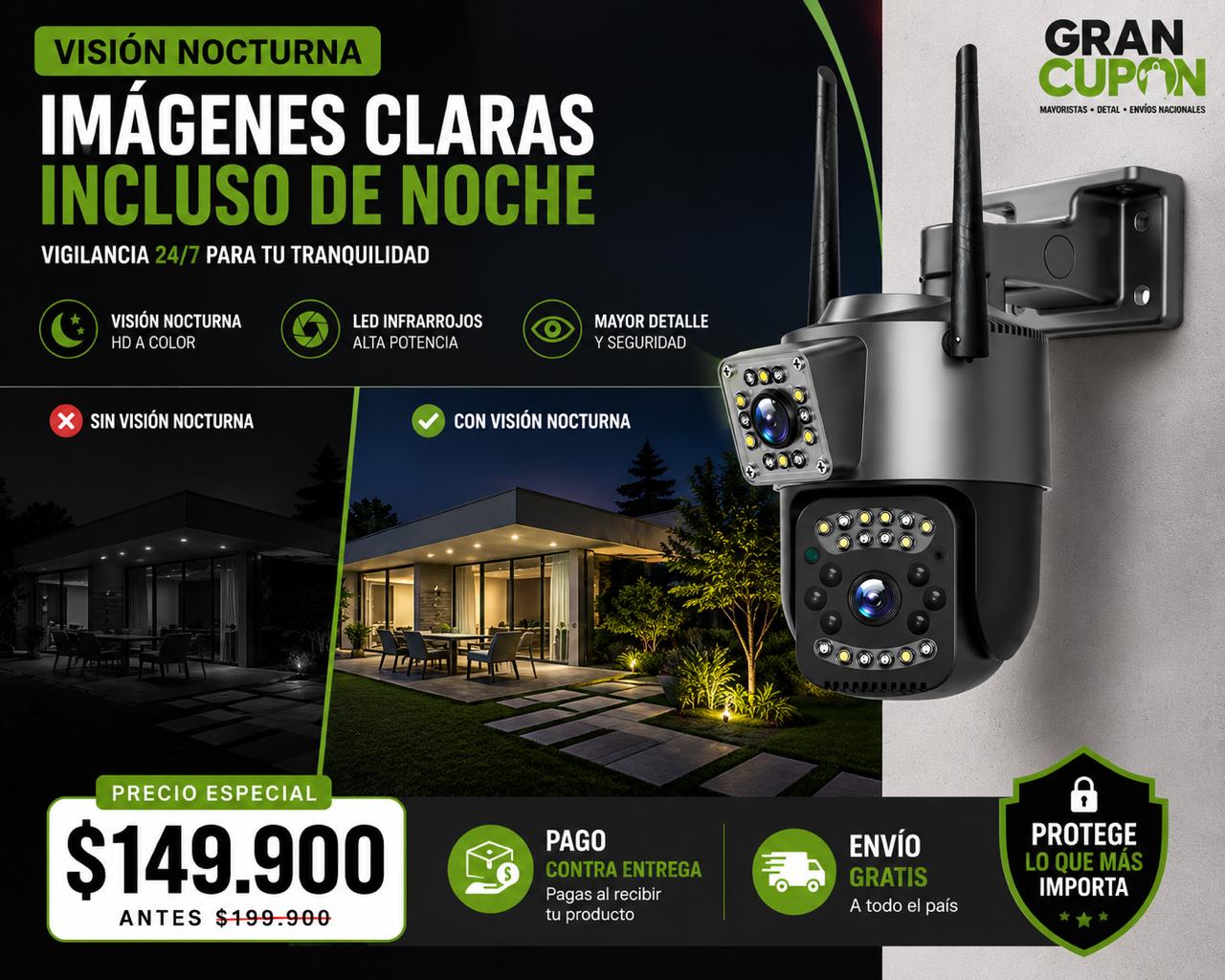 Cámara Exterior Dual Vision WiFi 360Pro