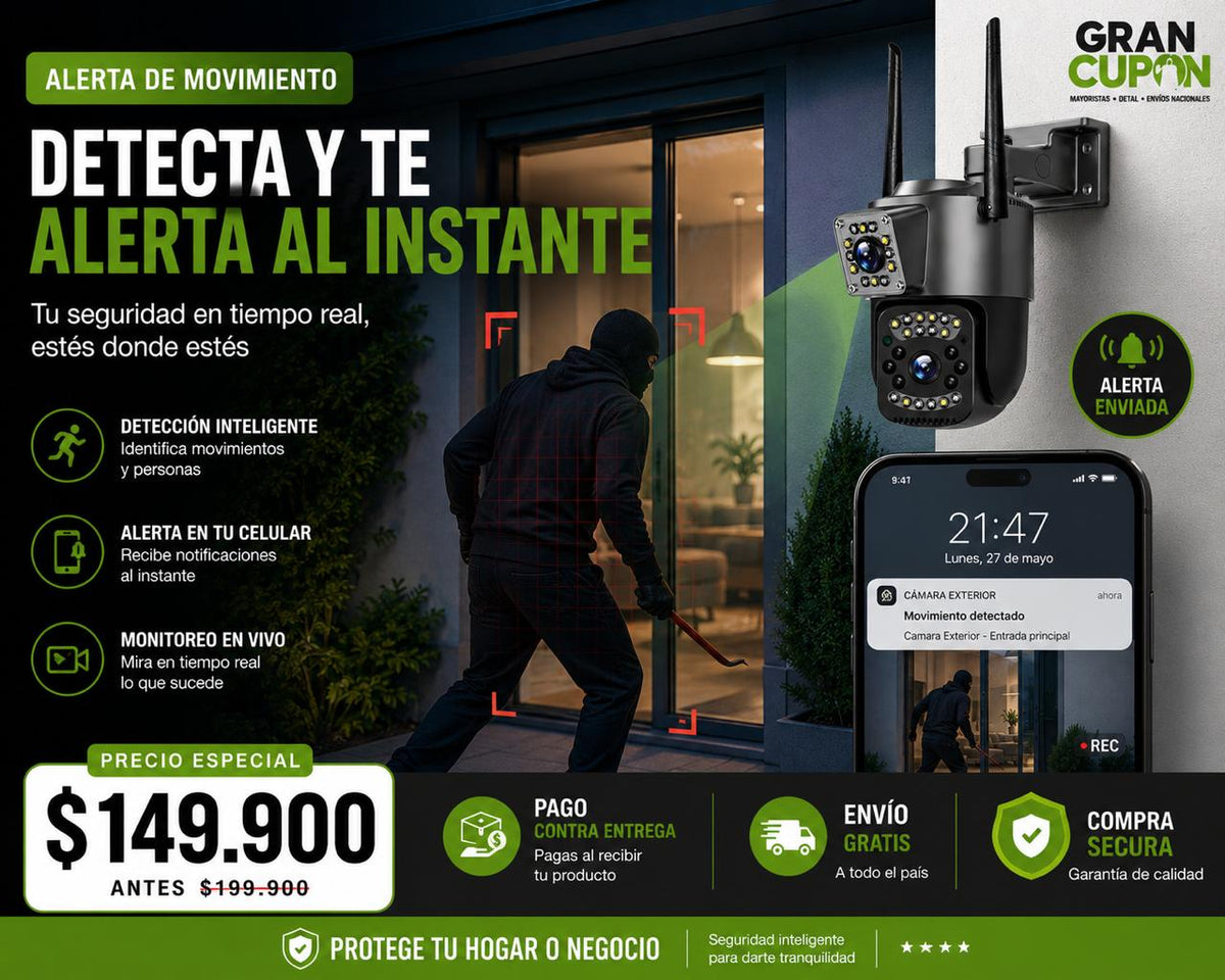 Cámara Exterior Dual Vision WiFi 360Pro