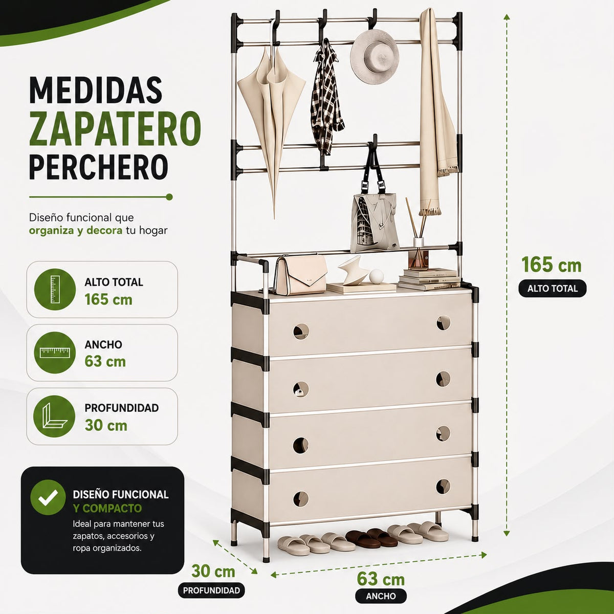 Zapatero Perchero Multifuncional HomeStyle