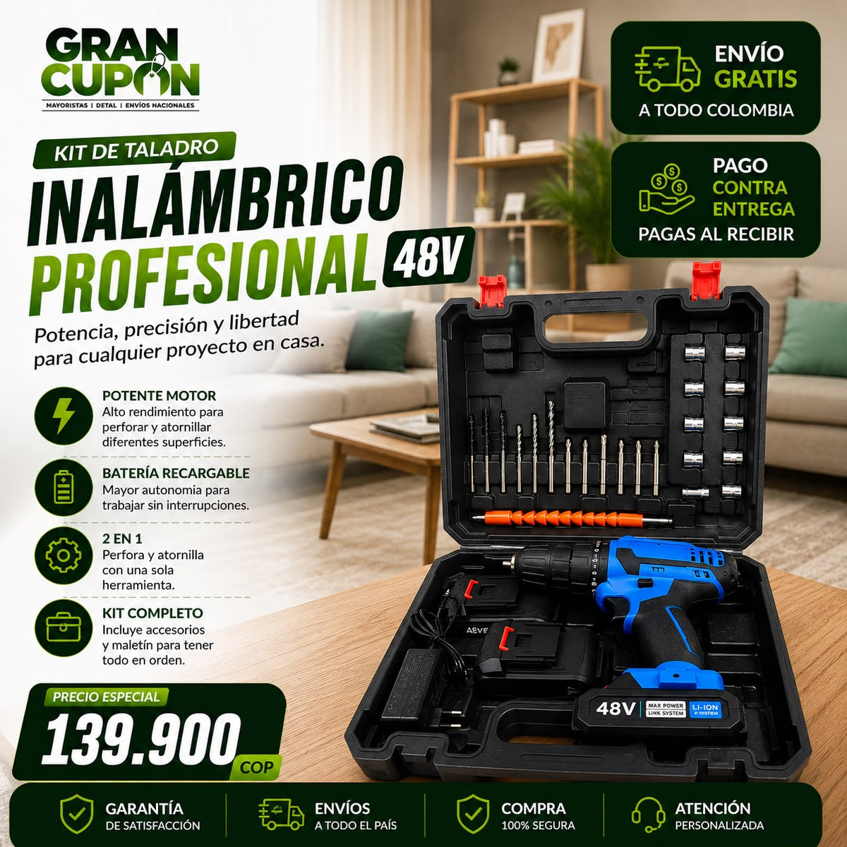 Kit Taladro Inalámbrico PowerDrill